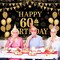60th Birthday Decorations for Men Women - Happy 60th Birthday Banner Party decorations Cheers to 60 Years Birthday Party Suppiles Black Gold Backdrop for 60th Birthday Decor (71 x 45 inch)